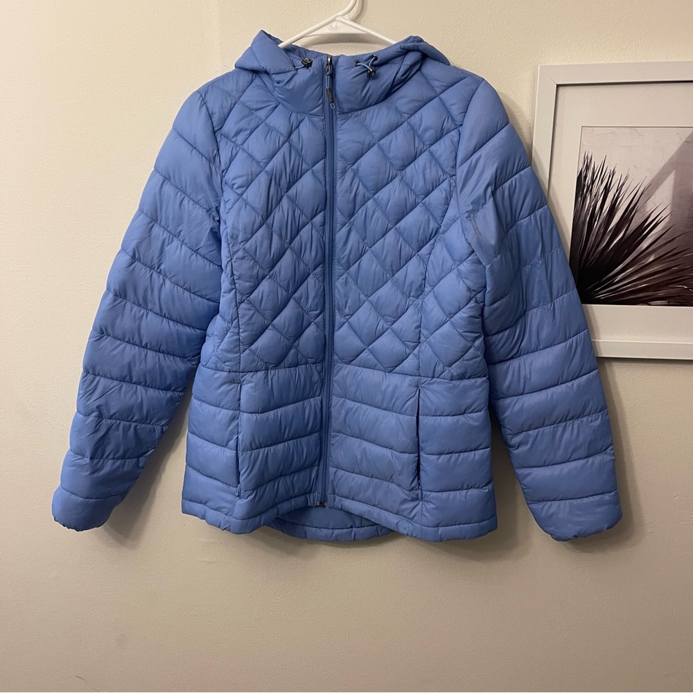 Xersion Koi Blue puffer jacketed hip length